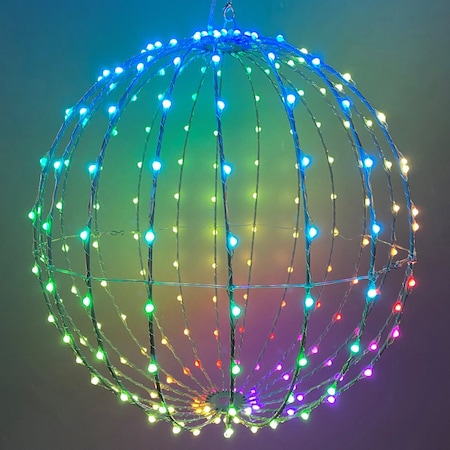 Living Accents Living Accents Silver Iron 12 in. H RGBW Sphere Outdoor Decoration 12SPHSRGBA